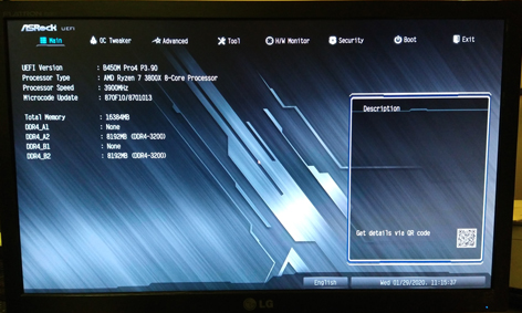 as rock motherboard installtion bios screen